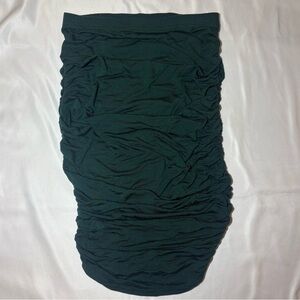 Boohoo Women Dark Emerald Green Ruched Stretch Pencil Skirt Size 6